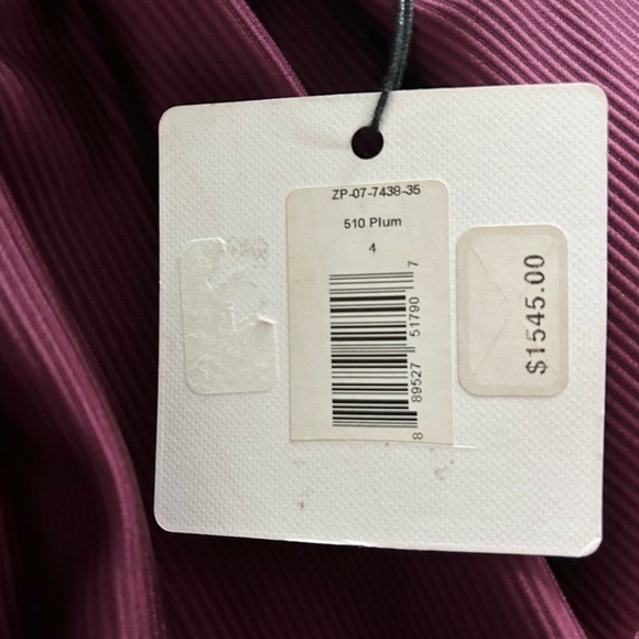 NWT ZAC ZAC Posen Vaille One Shoulder Ruffle Evening Maxi Dress Plum Bridesmaid - Picture 11 of 14